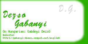 dezso gabanyi business card