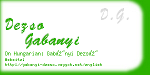 dezso gabanyi business card